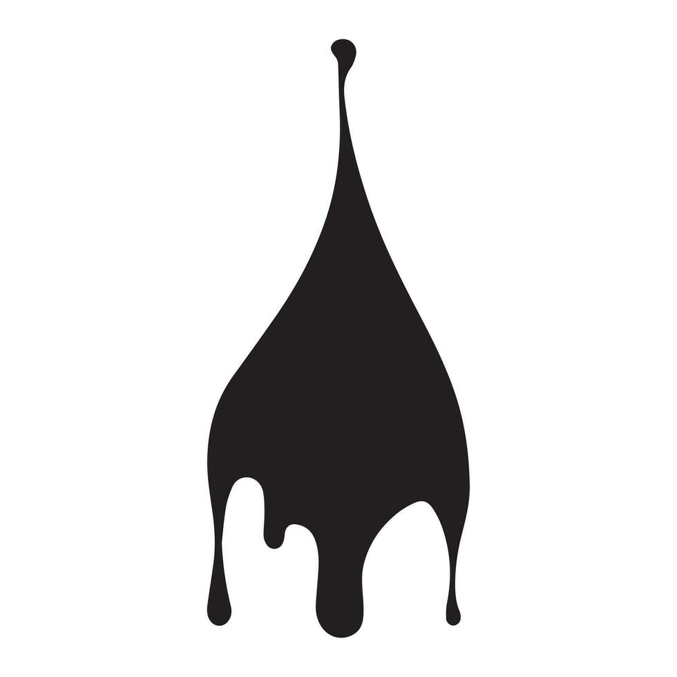 Paint drips black vector. Isolated on a white background design. vector