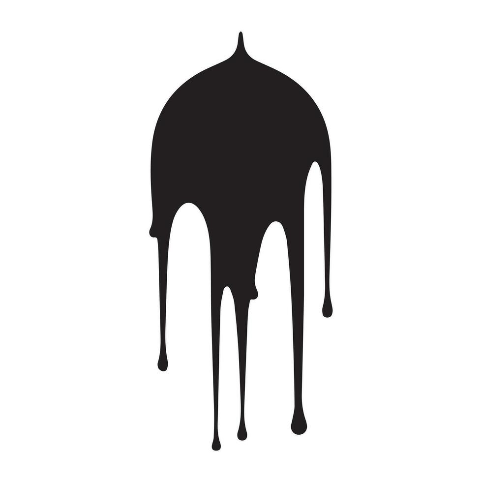 Paint drips black vector. Isolated on a white background design. vector