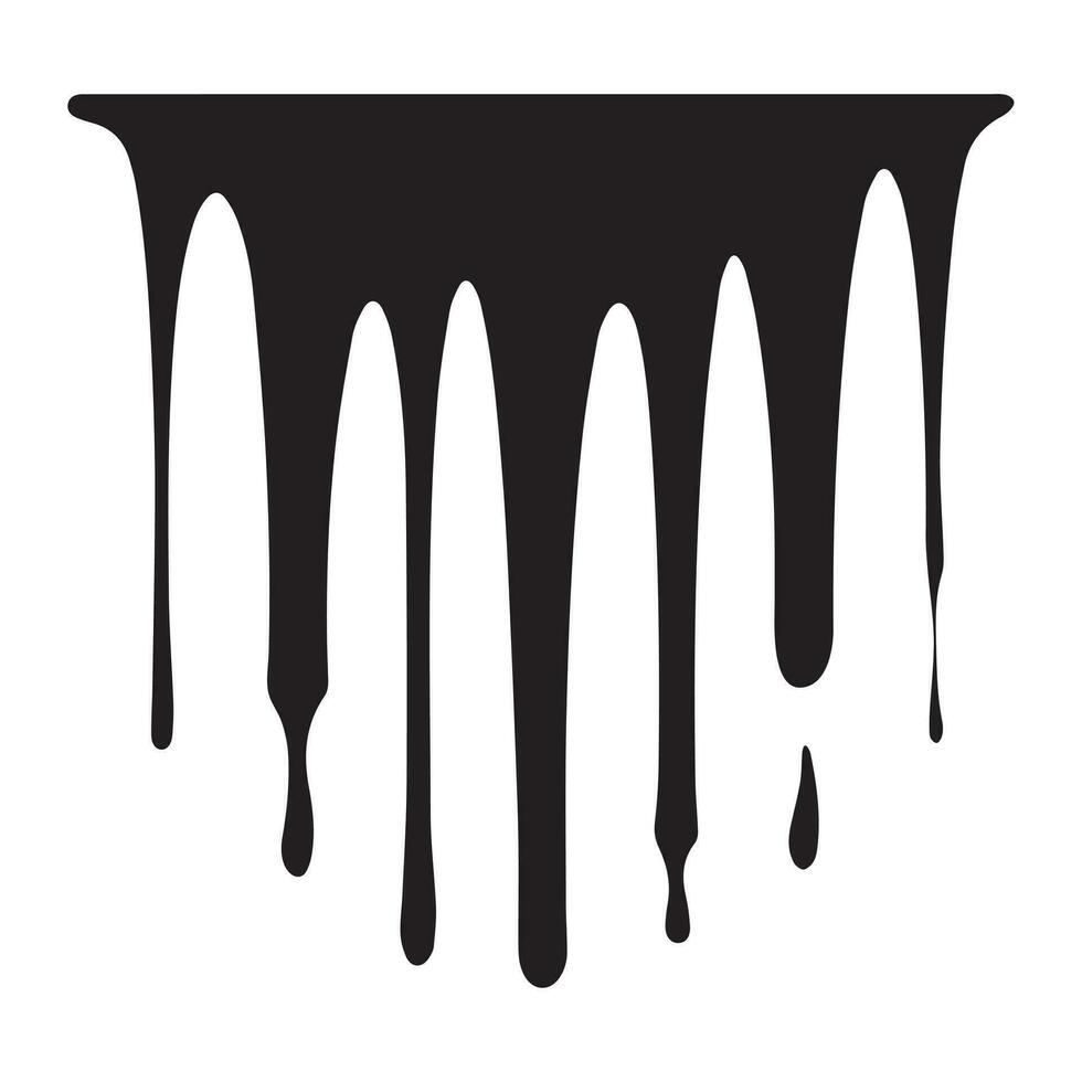Paint drips black vector. Isolated on a white background design. vector