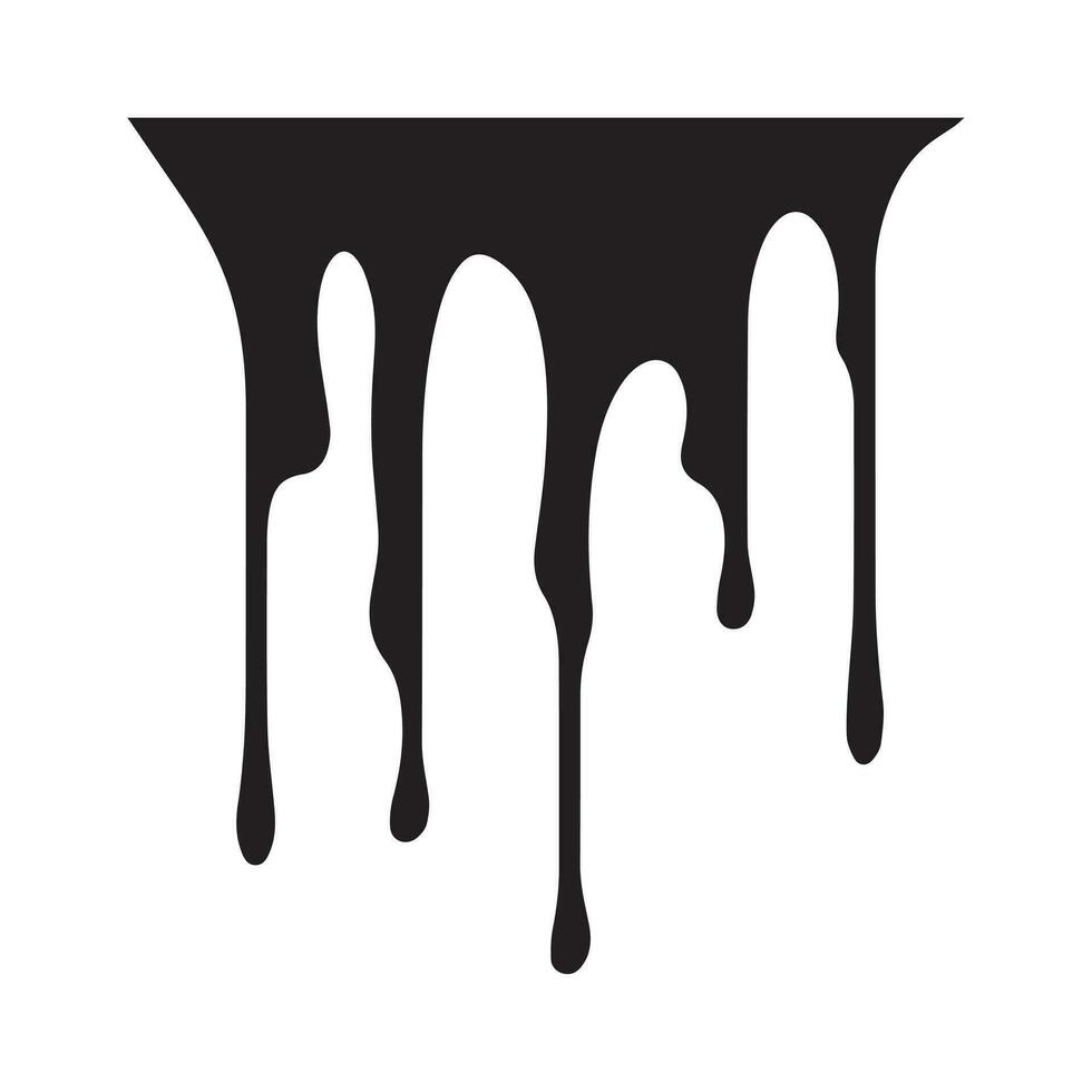 Paint drips black vector. Isolated on a white background design. vector