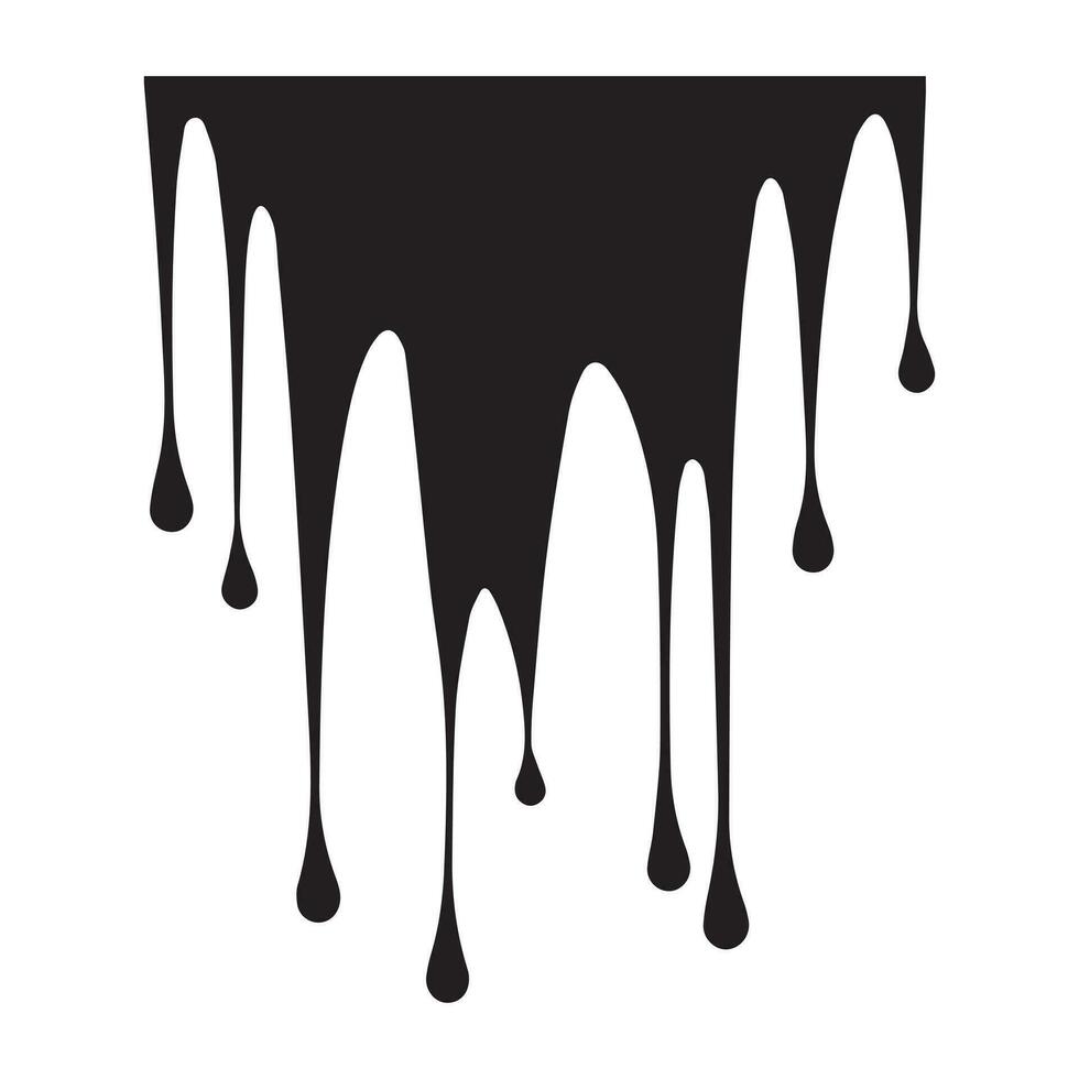 Paint drips black vector. Isolated on a white background design. vector