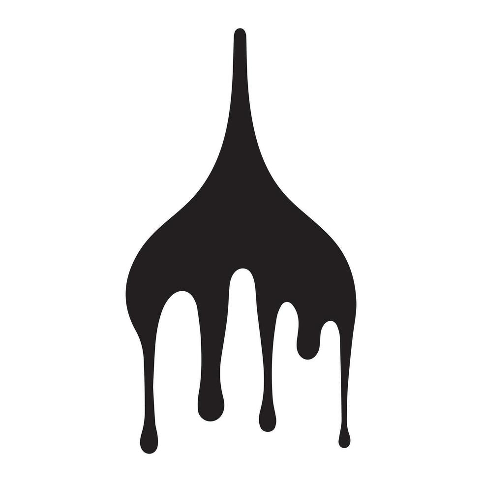 Paint drips black vector. Isolated on a white background design. vector