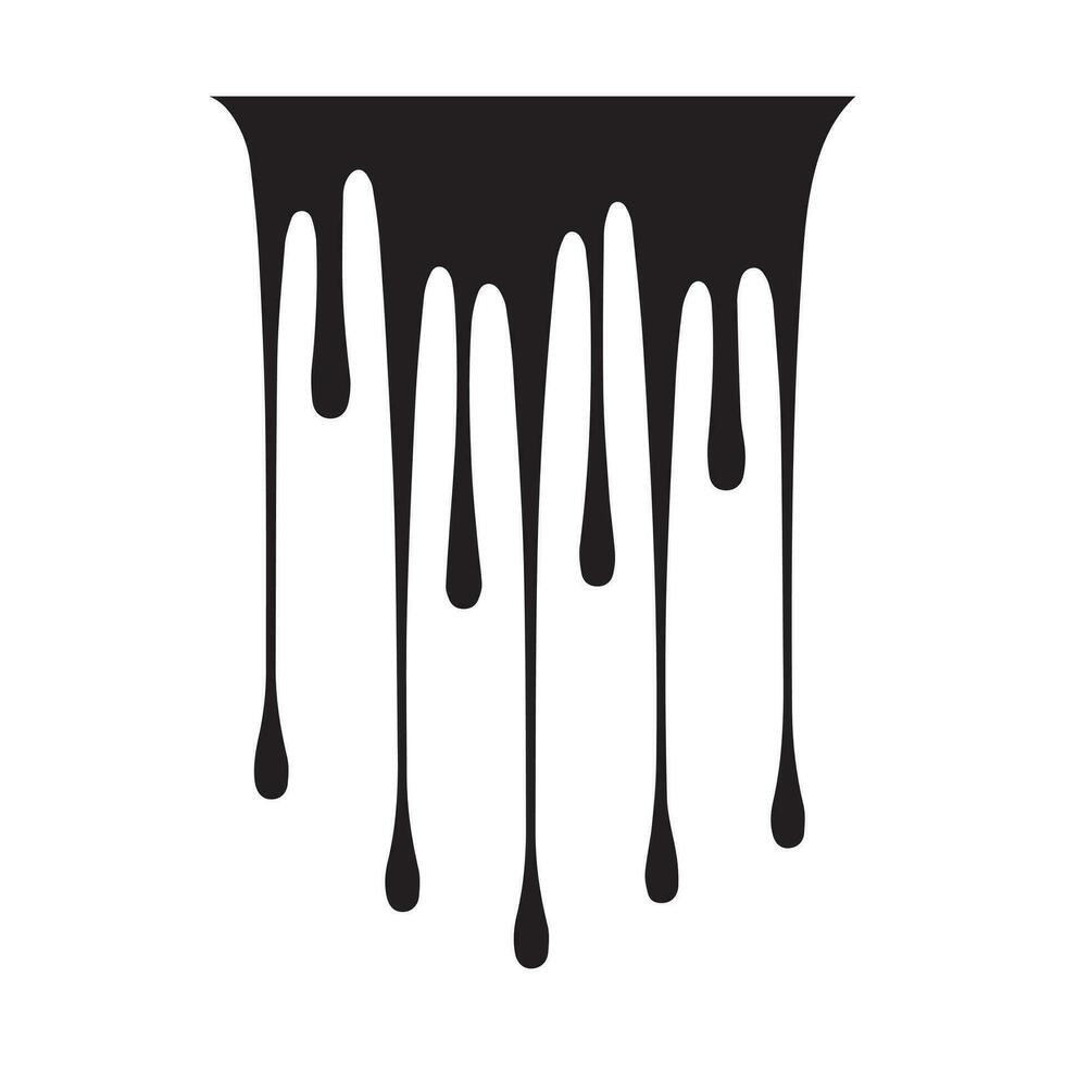 Paint drips black vector. Isolated on a white background design. vector