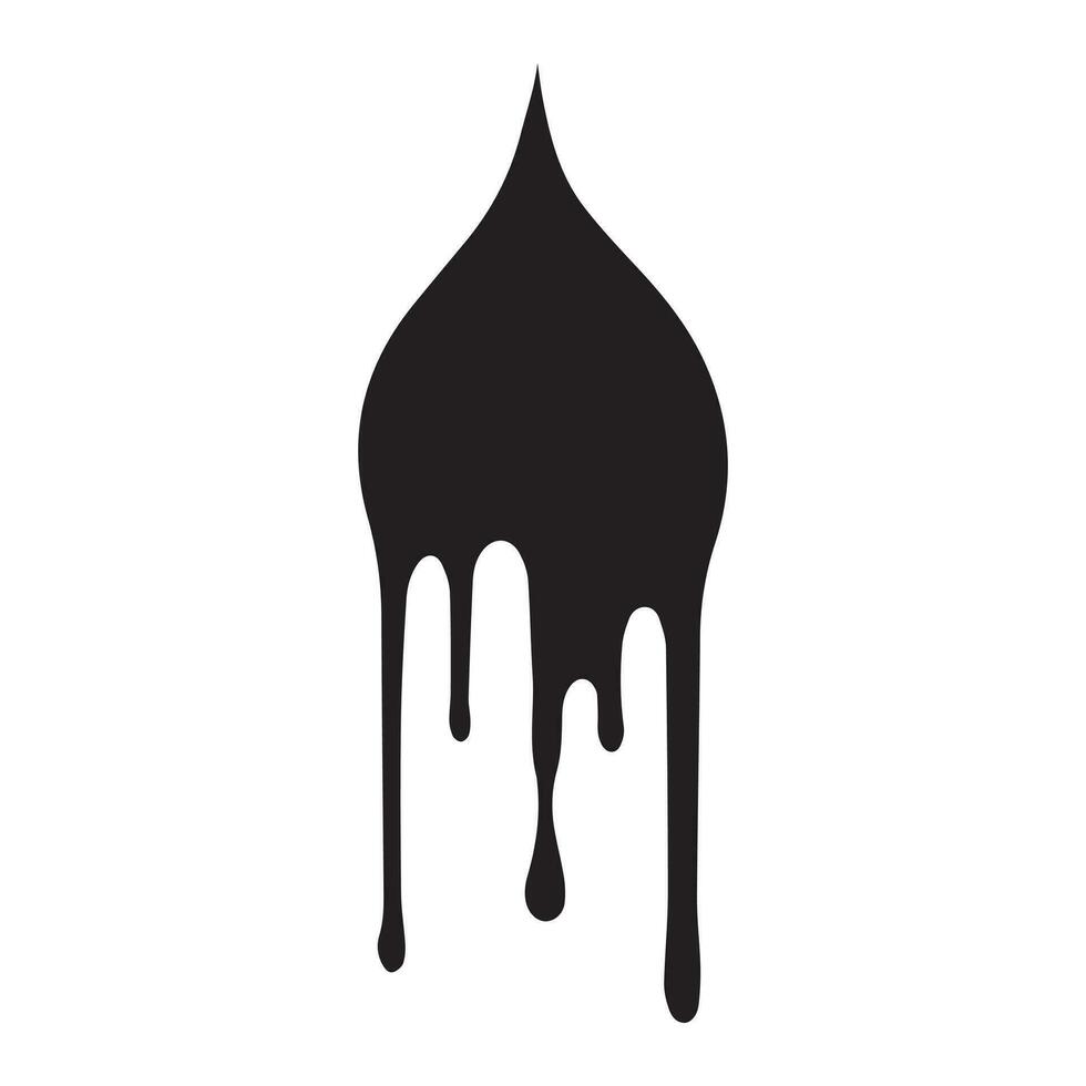 Paint drips black vector. Isolated on a white background design. vector