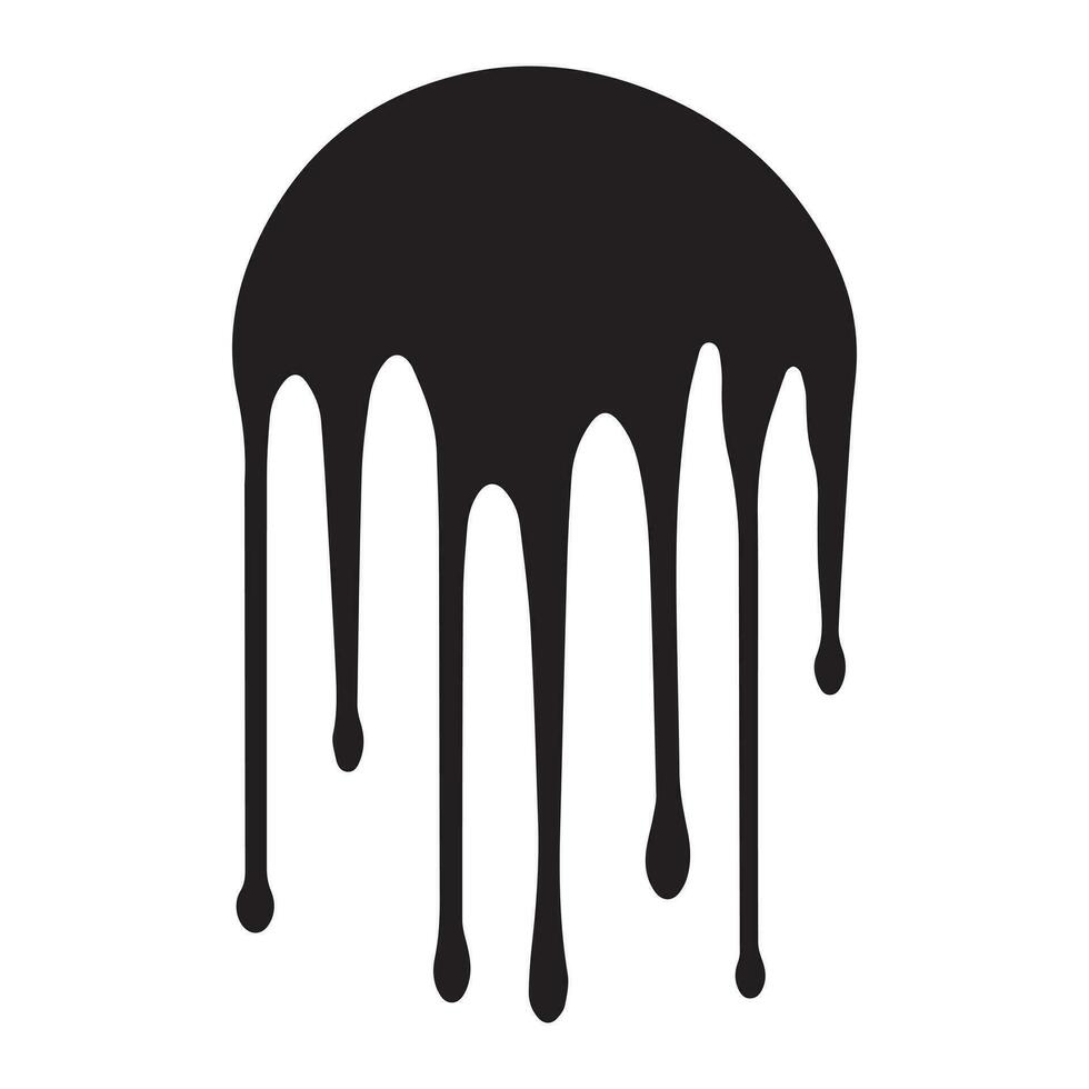 Paint drips black vector. Isolated on a white background design. vector