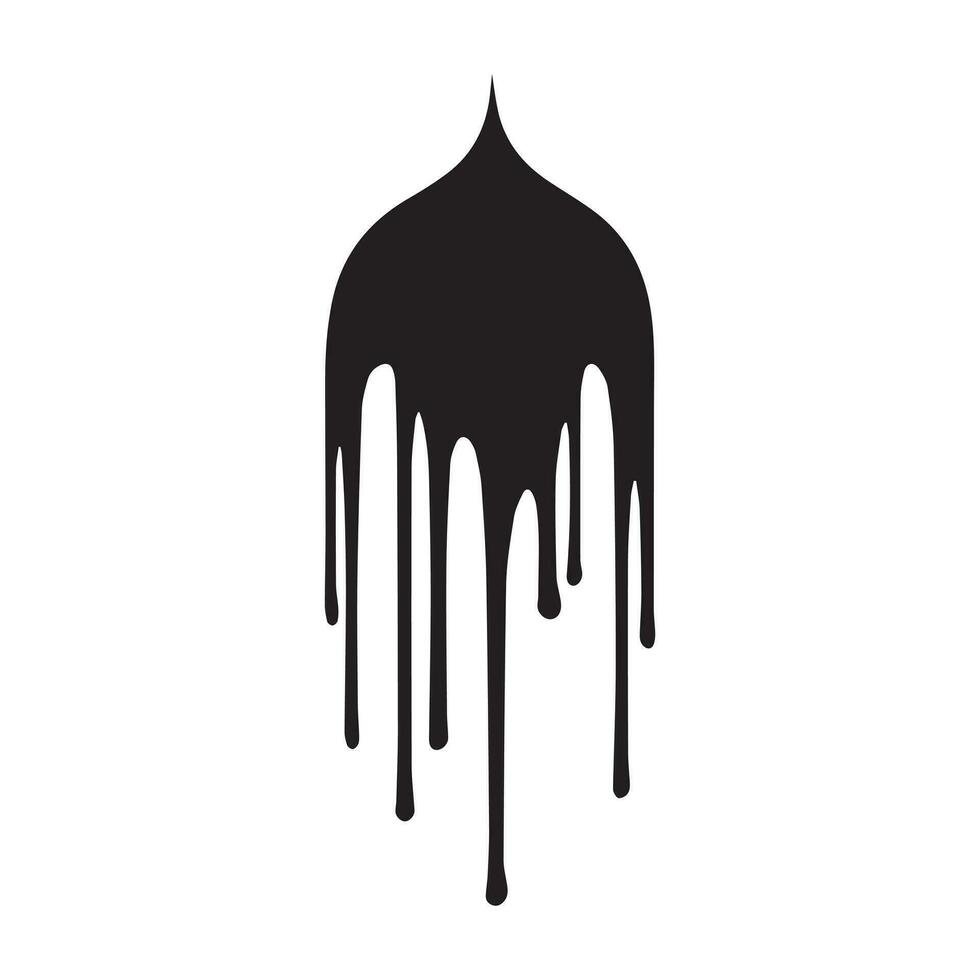 Paint drips black vector. Isolated on a white background design. vector