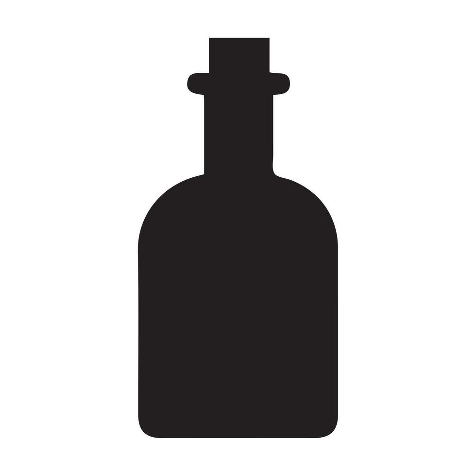 Laboratory Bottle Icon. Flat style black on white background. vector