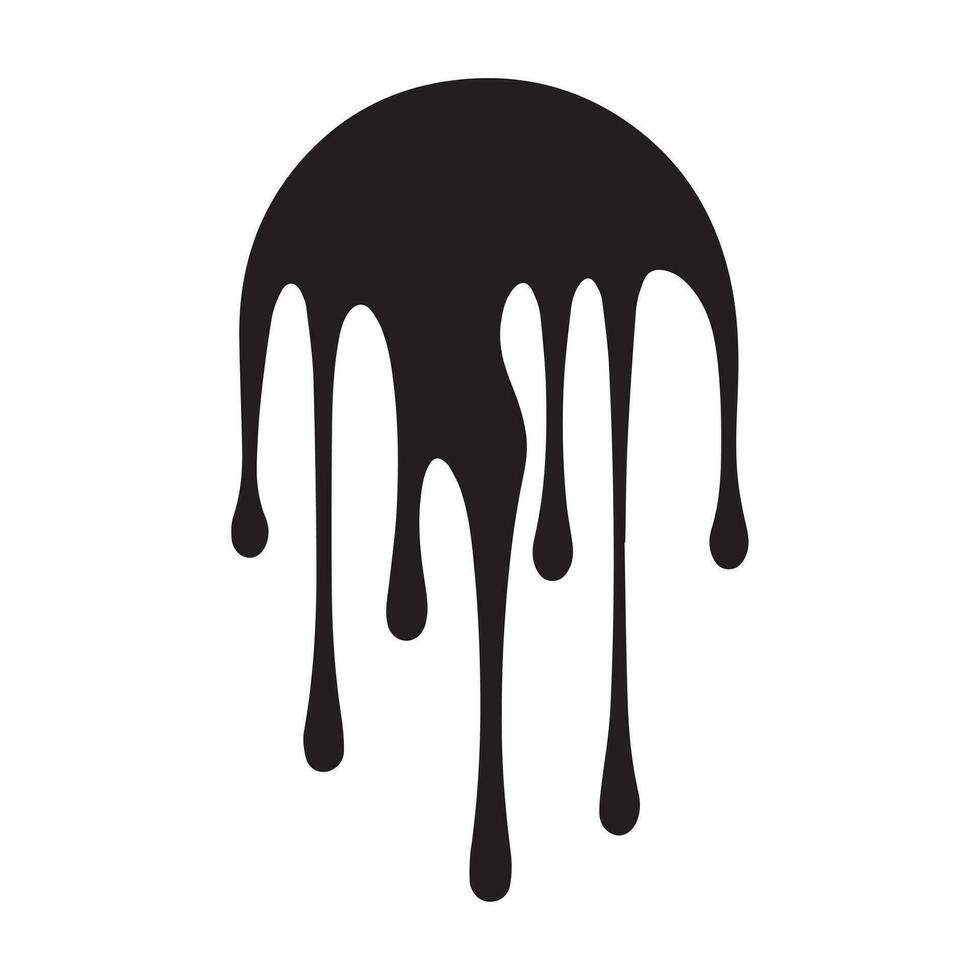 Paint drips black vector. Isolated on a white background design. vector