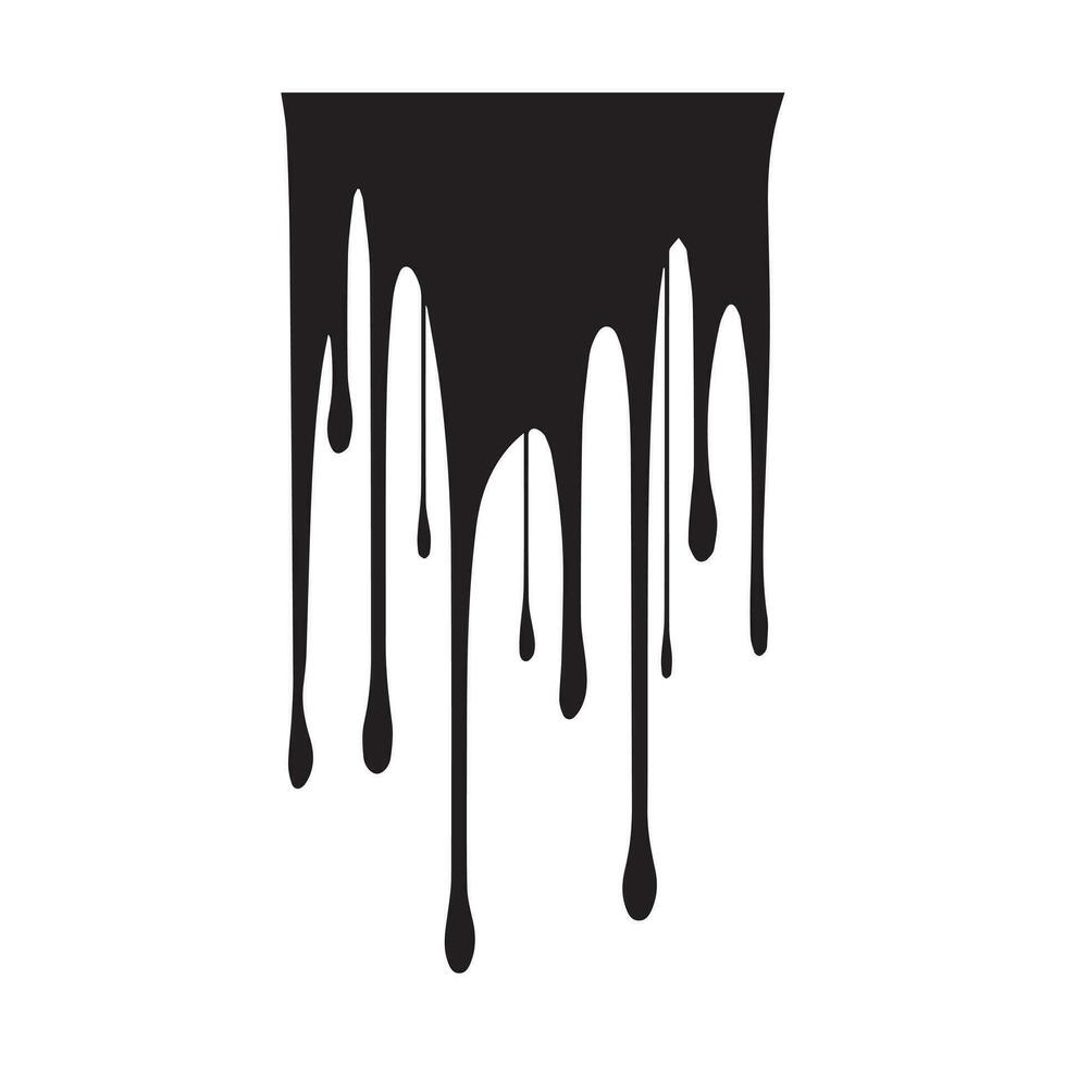 Paint drips black vector. Isolated on a white background design. vector