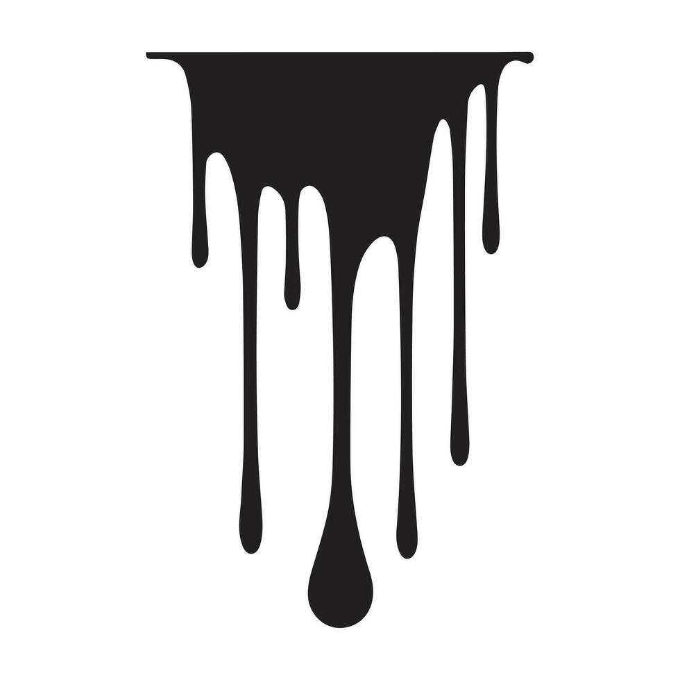 Paint drips black vector. Isolated on a white background design. vector