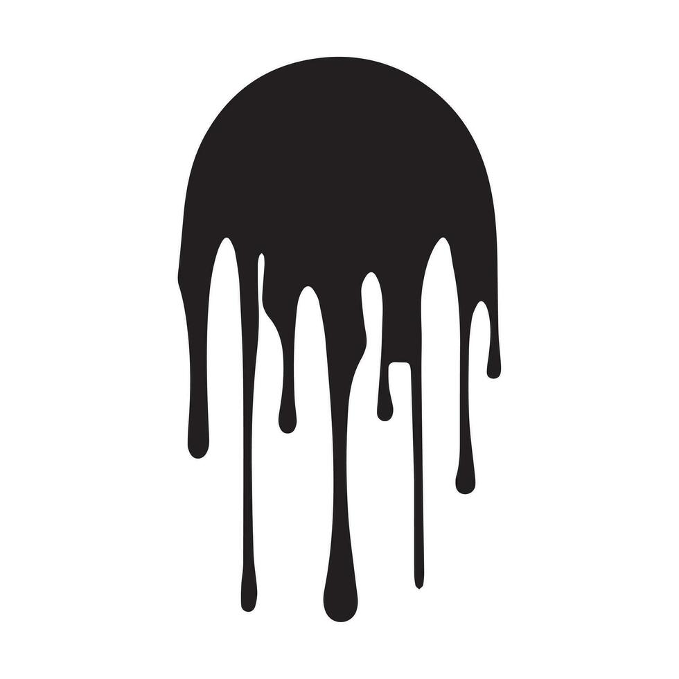 Paint drips black vector. Isolated on a white background design. vector