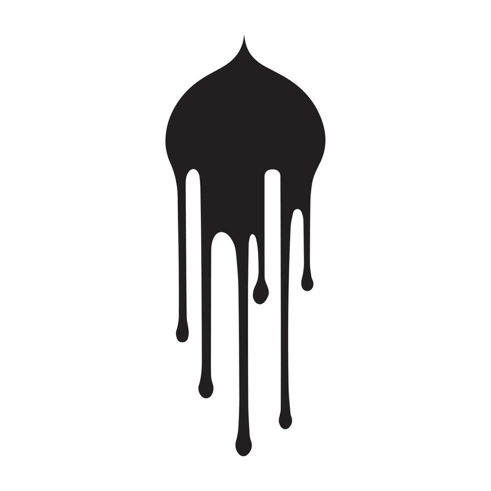 Paint drips black vector. Isolated on a white background design. vector