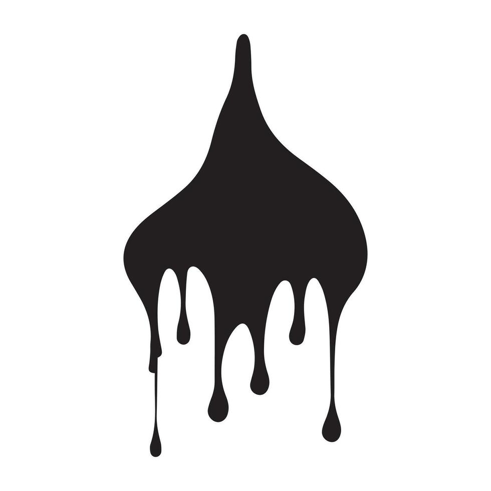 Paint drips black vector. Isolated on a white background design. vector