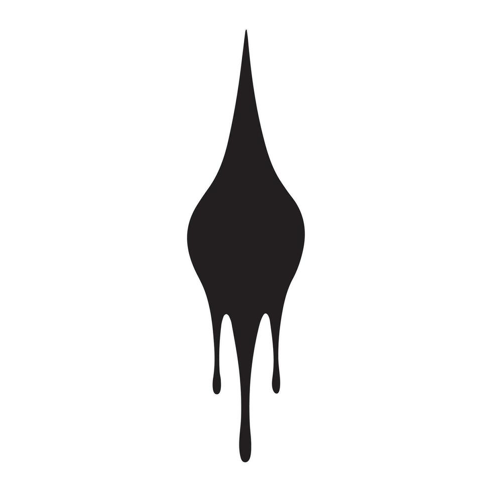 Paint drips black vector. Isolated on a white background design. vector