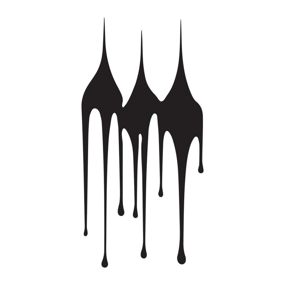 Paint drips black vector. Isolated on a white background design. vector