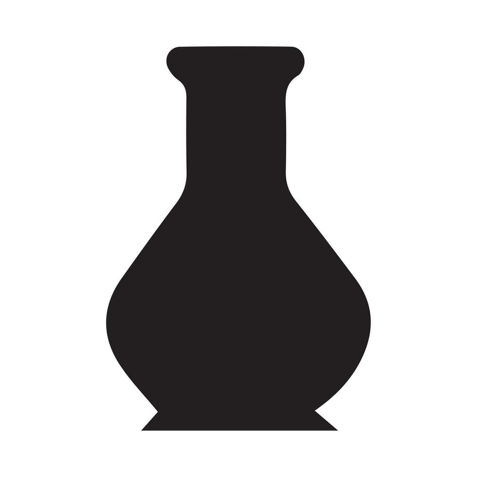 Laboratory Bottle Icon. Flat style black on white background. vector