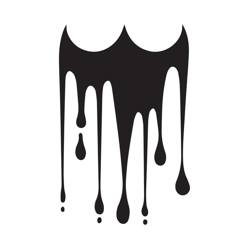 Paint drips black vector. Isolated on a white background design. vector