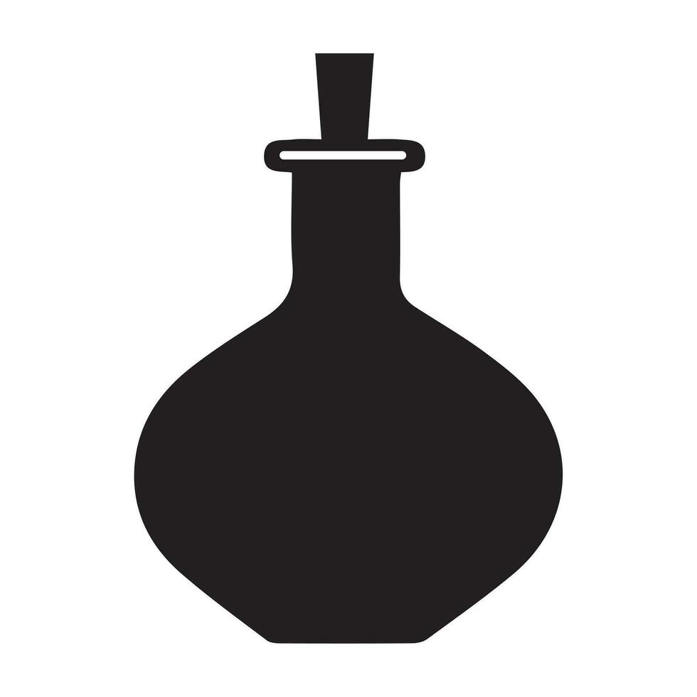 Laboratory Bottle Icon. Flat style black on white background. vector