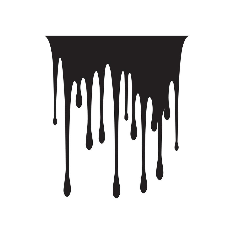 Paint drips black vector. Isolated on a white background design. vector