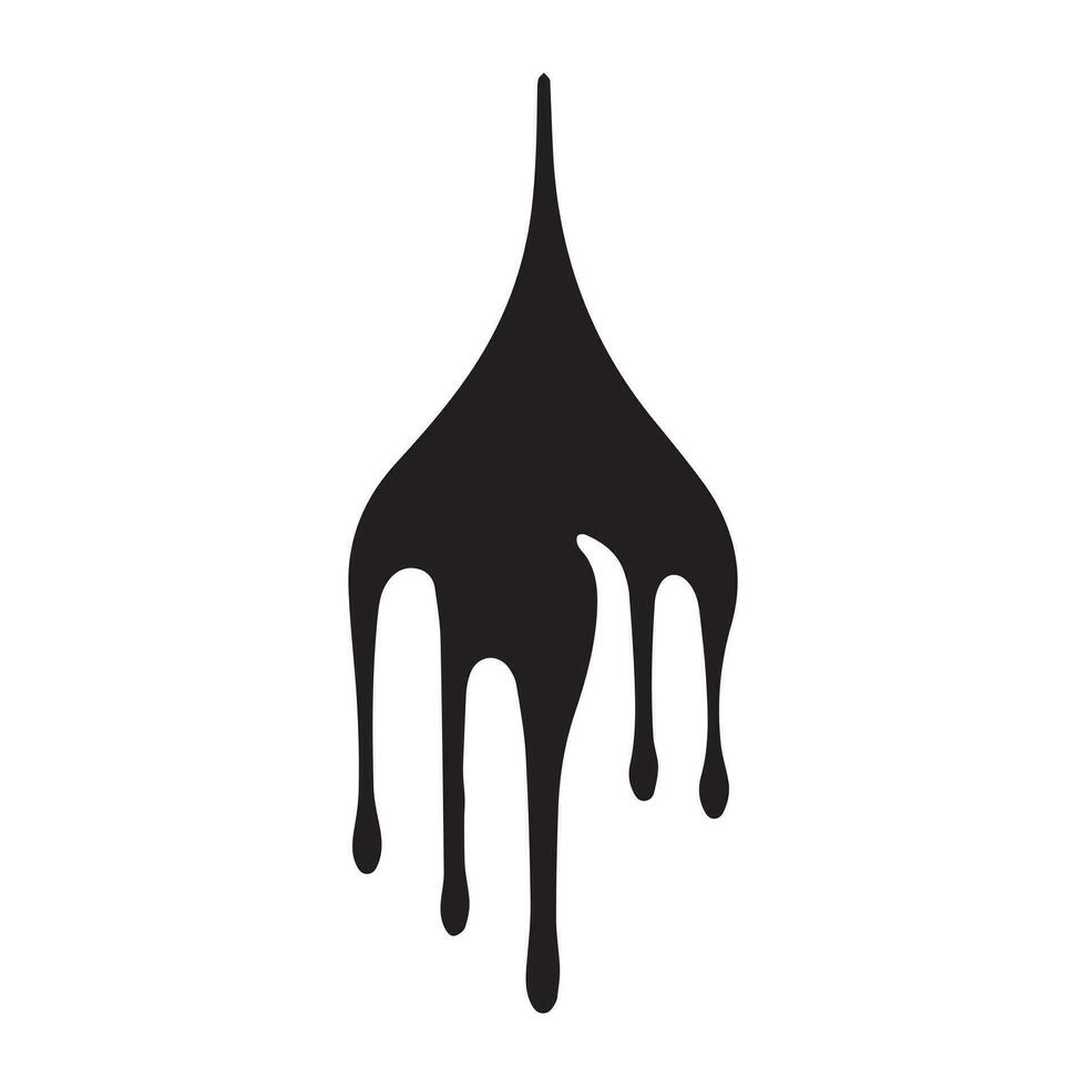 Paint drips black vector. Isolated on a white background design. vector