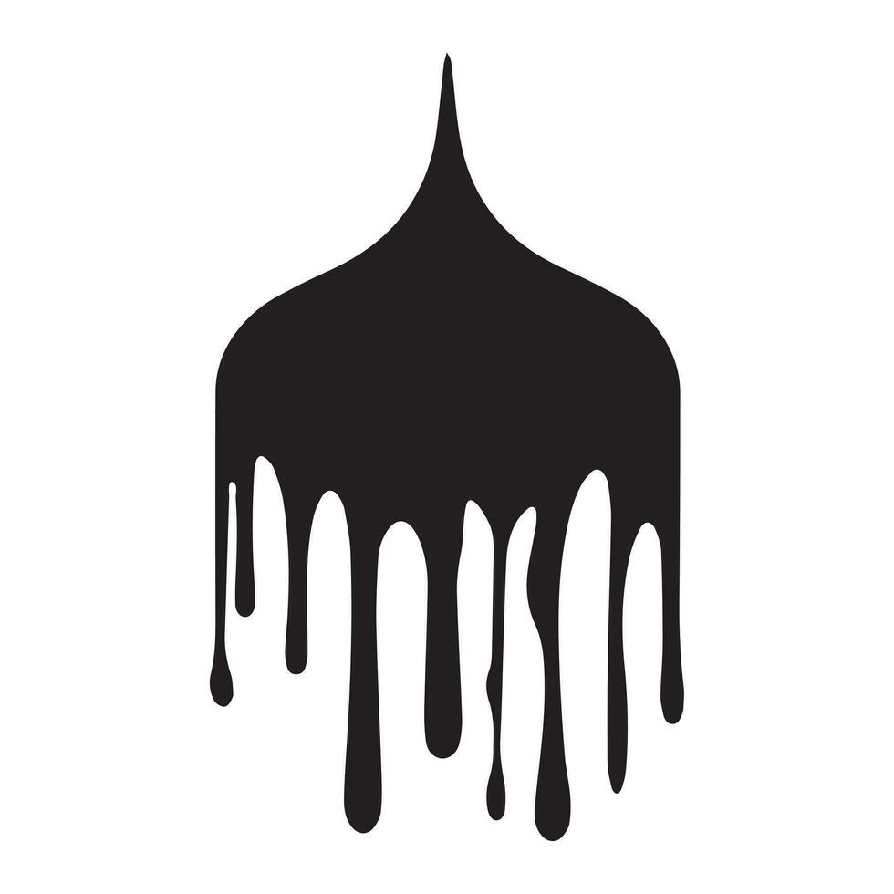 Paint drips black vector. Isolated on a white background design. vector