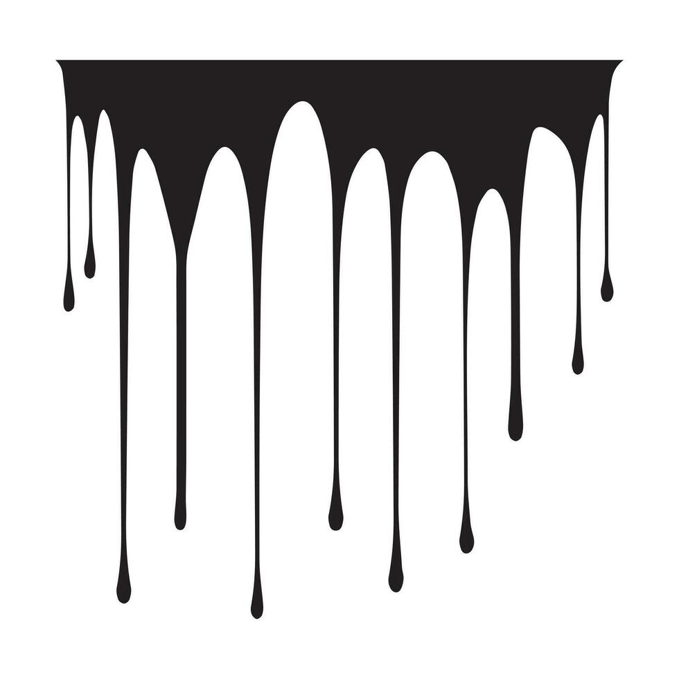 Paint drips black vector. Isolated on a white background design. vector