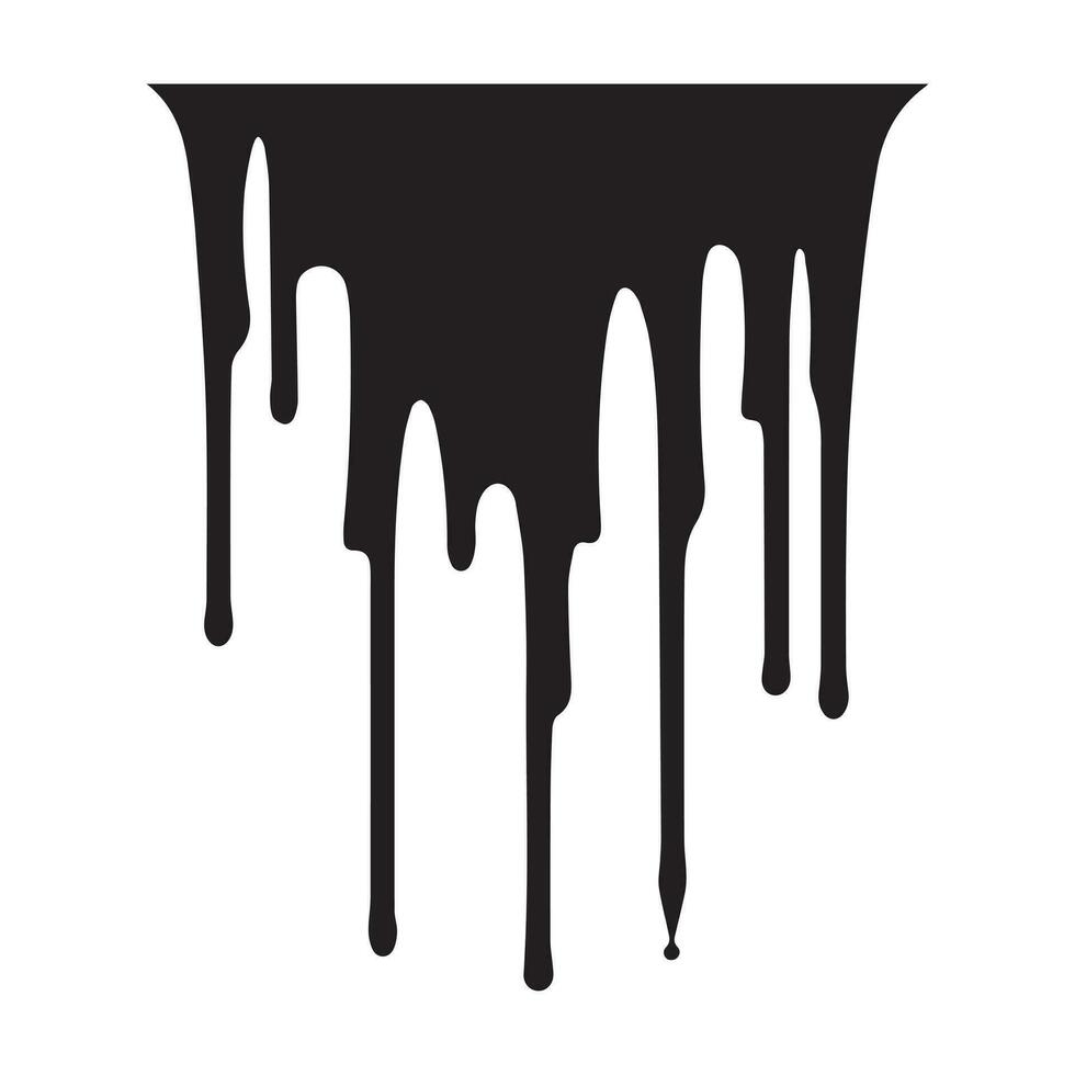 Paint drips black vector. Isolated on a white background design. vector