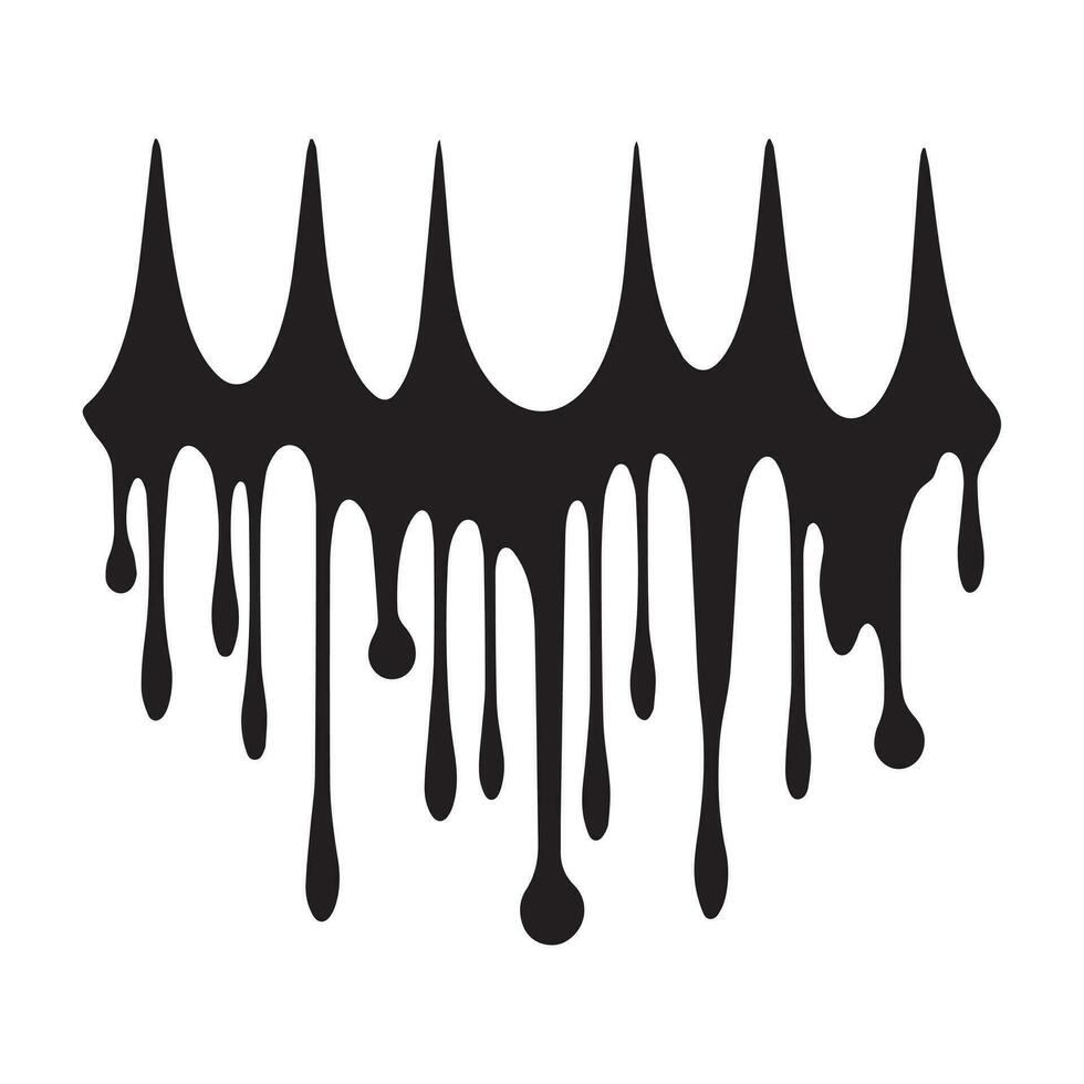 Paint drips black vector. Isolated on a white background design. vector