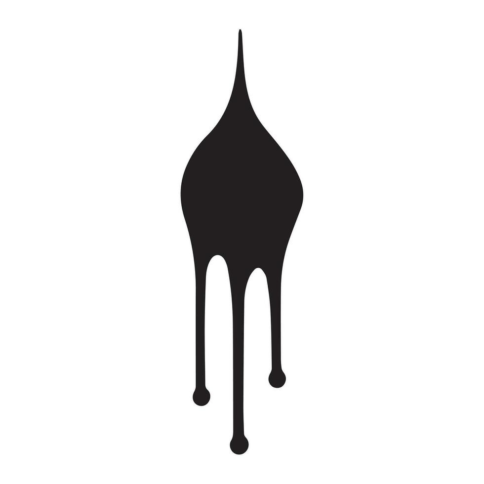 Paint drips black vector. Isolated on a white background design. vector