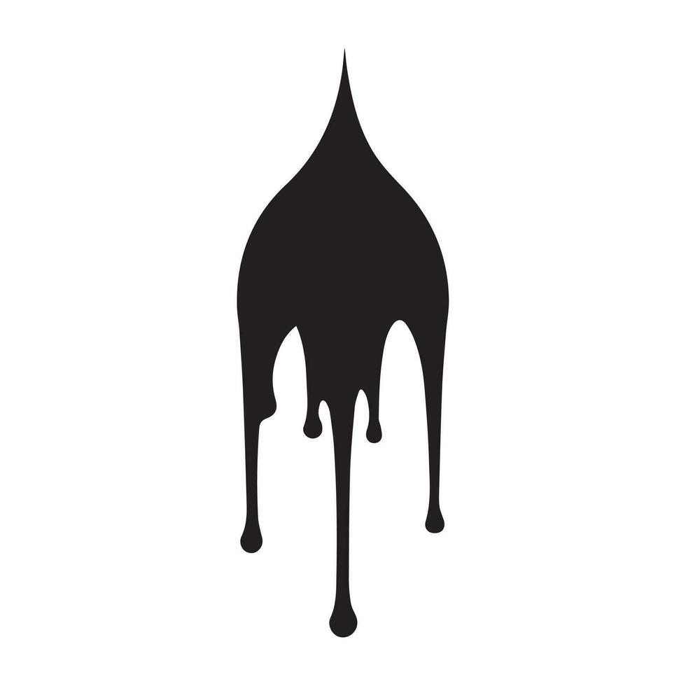 Paint drips black vector. Isolated on a white background design. vector