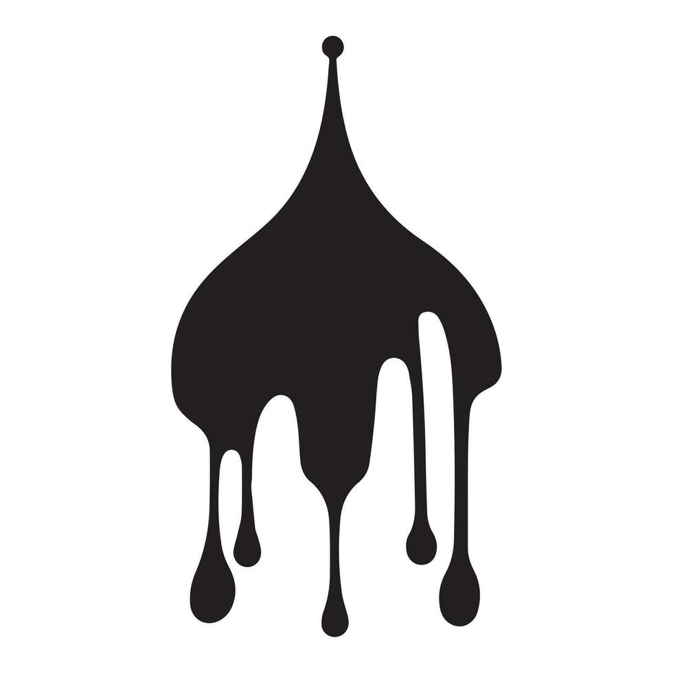 Paint drips black vector. Isolated on a white background design. vector