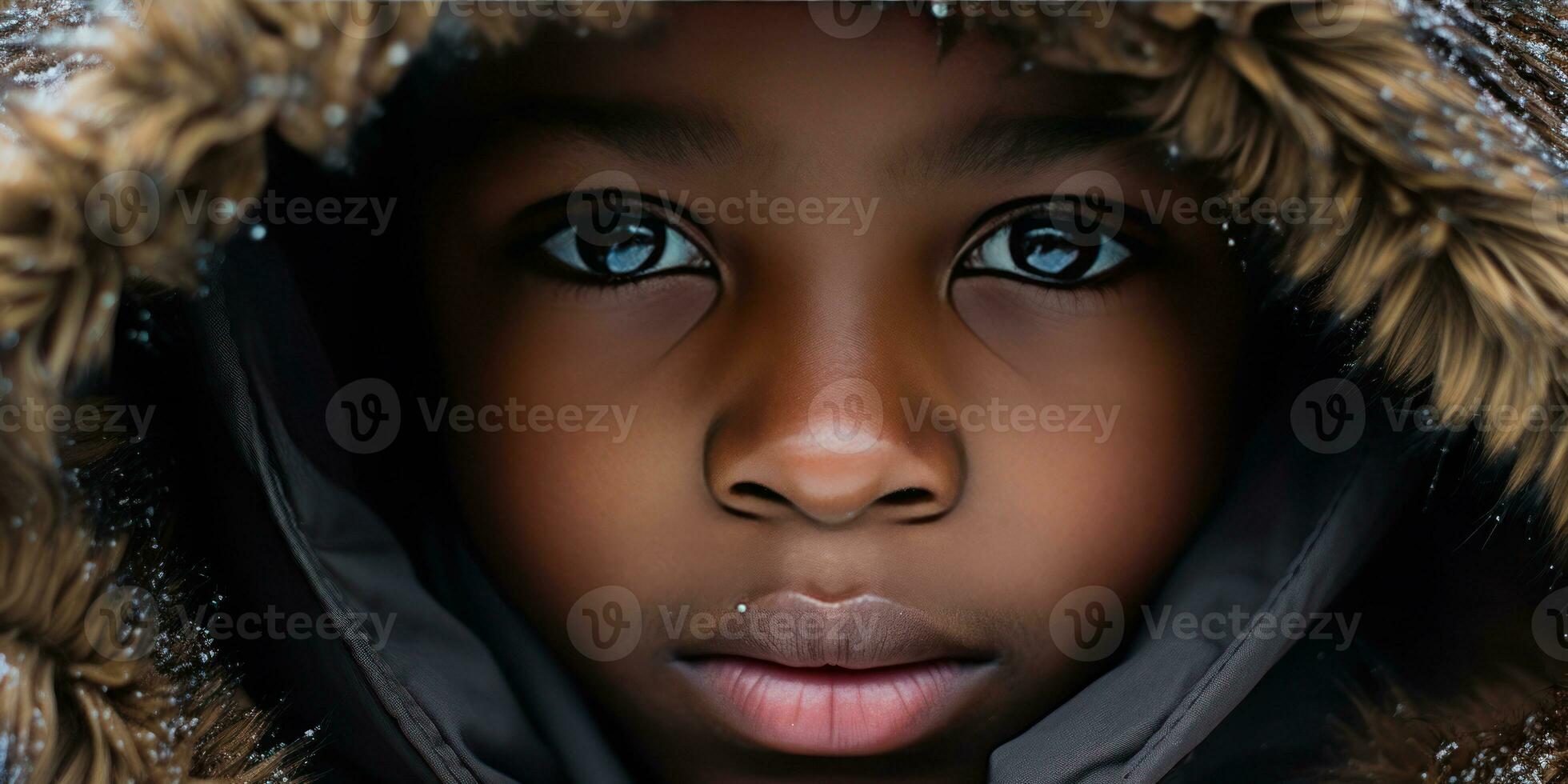 AI generated Captivating close-ups of child in winter attire. AI generative. photo