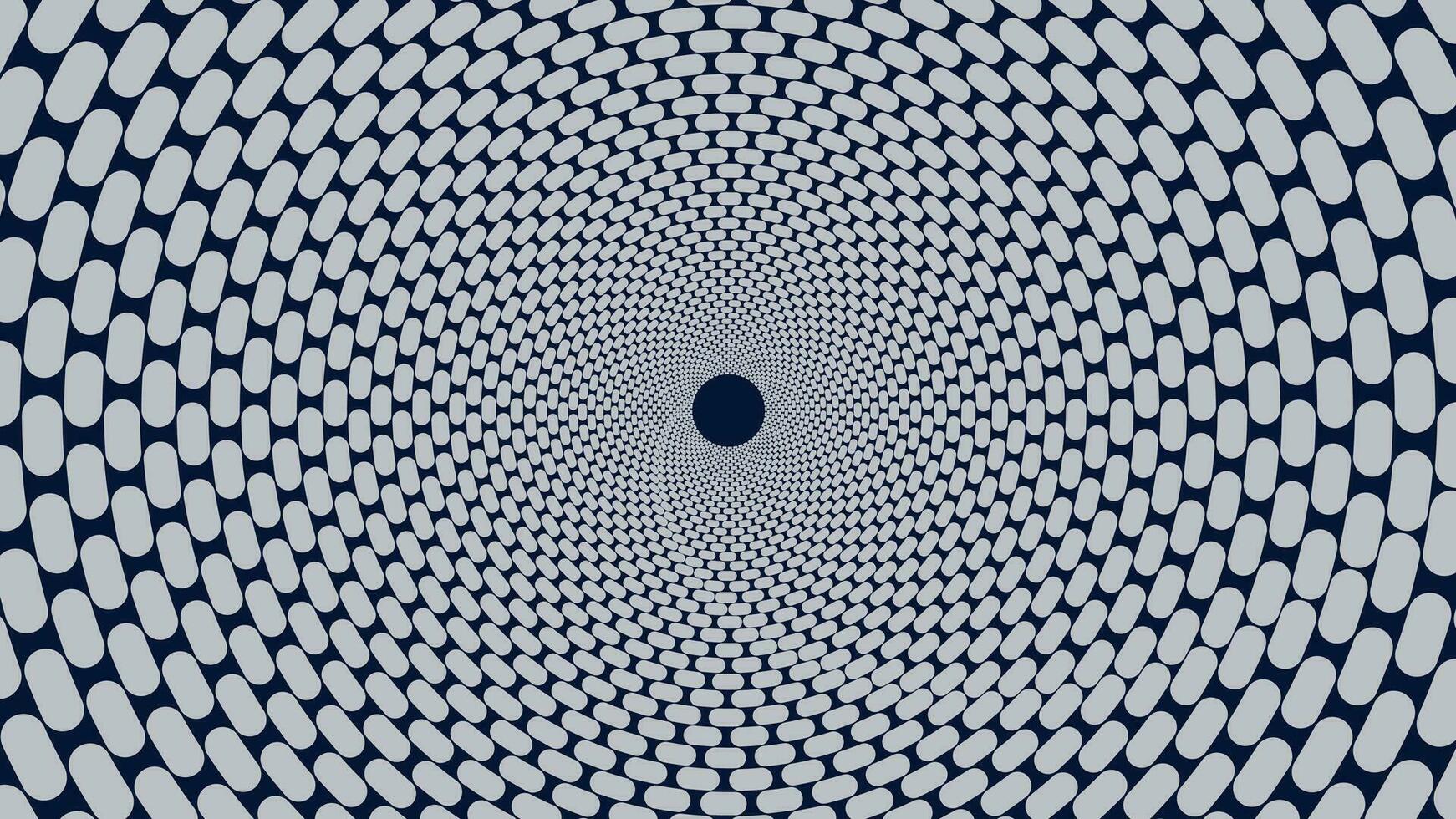 Abstract spiral dotted dark blue vortex background. vector