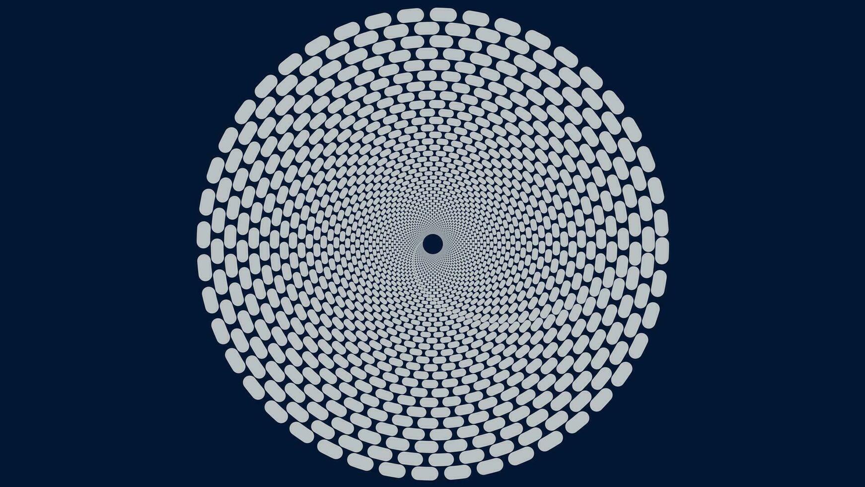 Abstract spiral dotted dark blue vortex background. vector