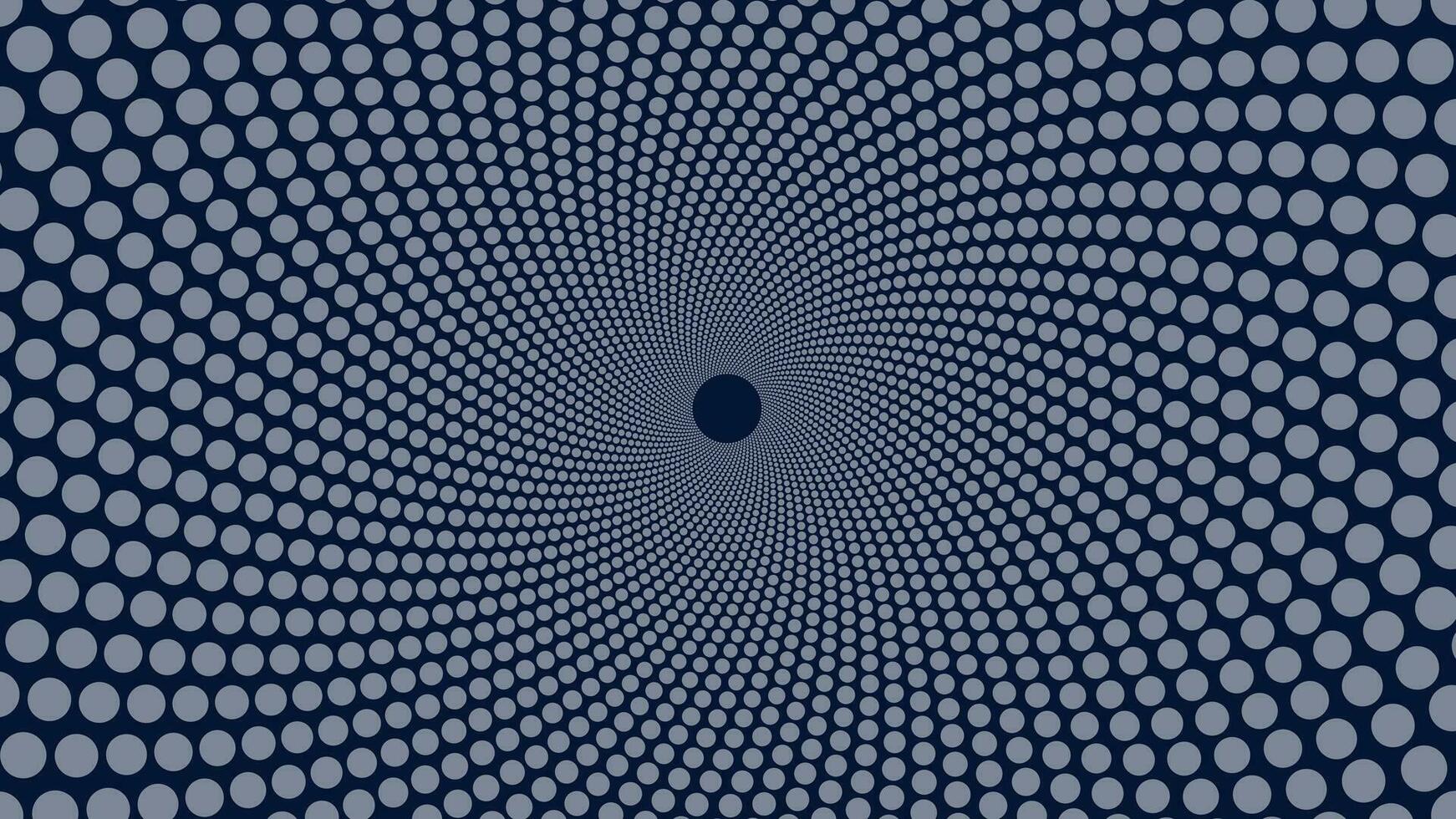 Abstract spiral dotted dark blue vortex background. vector