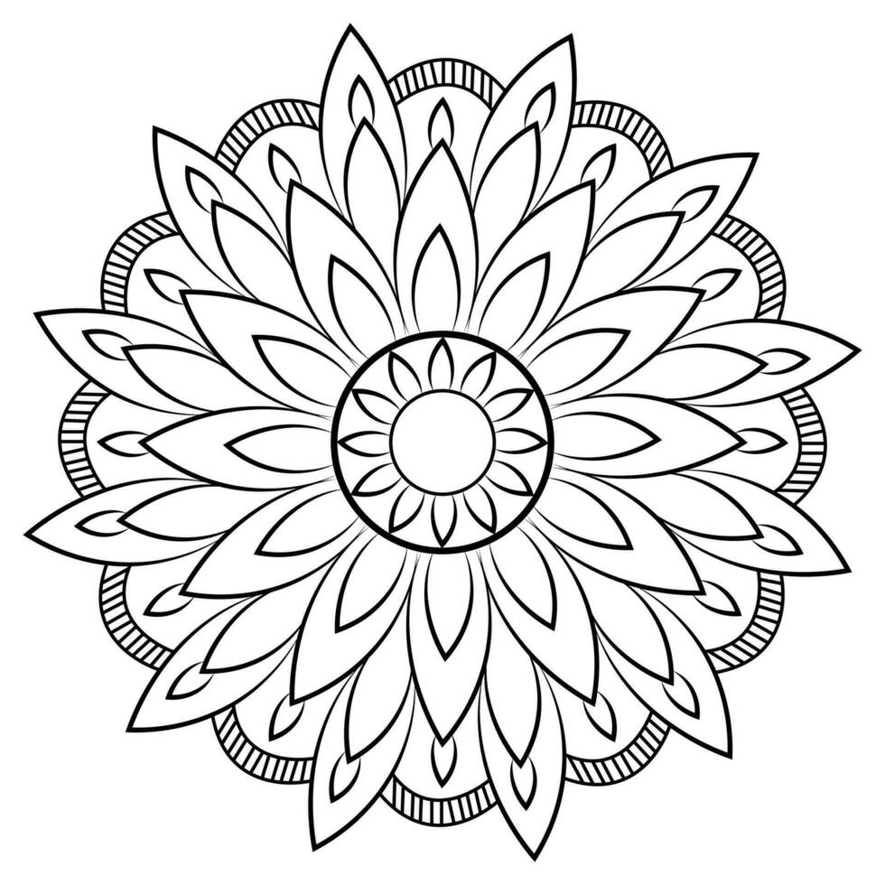 mandala coloring pages - easy mandala coloring page - simple mandala coloring page - coloring page vector