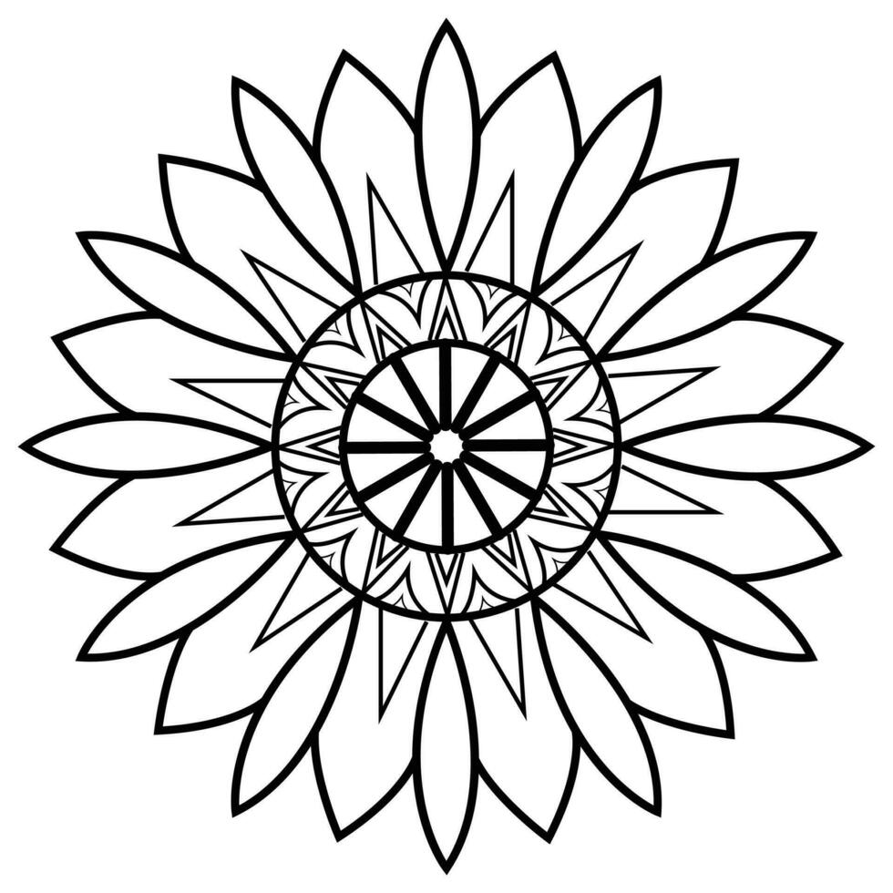 mandala coloring pages - easy mandala coloring page - simple mandala coloring page - coloring page vector