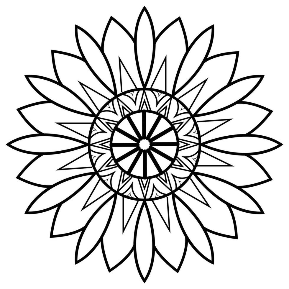 mandala coloring pages - easy mandala coloring page - simple mandala coloring page - coloring page vector