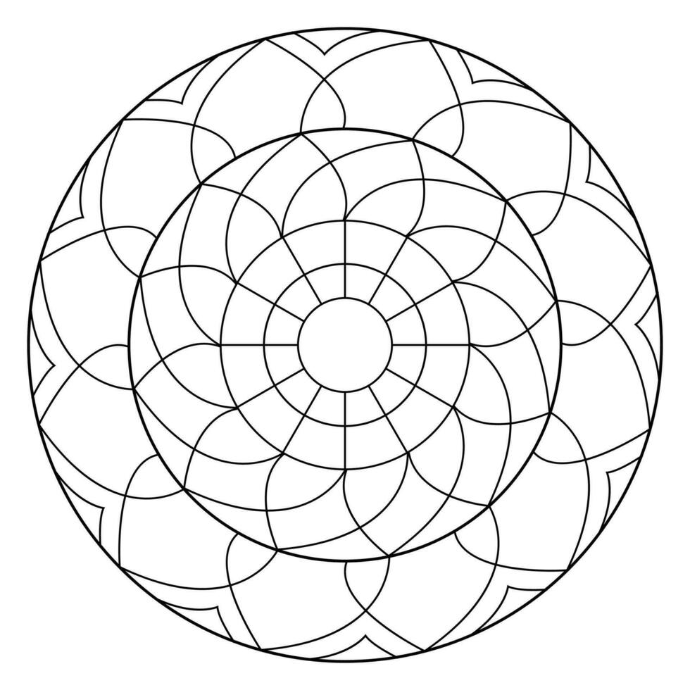 mandala coloring pages - easy mandala coloring page - simple mandala coloring page - coloring page vector