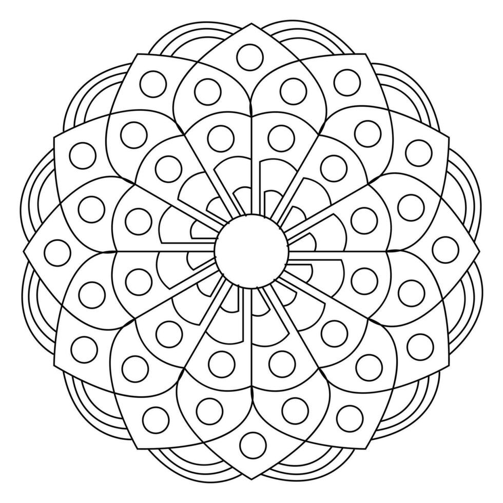 mandala coloring pages - easy mandala coloring page - simple mandala coloring page - coloring page vector