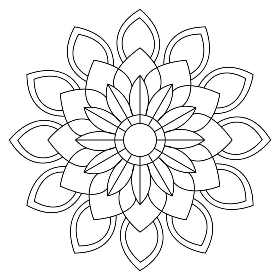 mandala coloring pages - easy mandala coloring page - simple mandala coloring page - coloring page vector