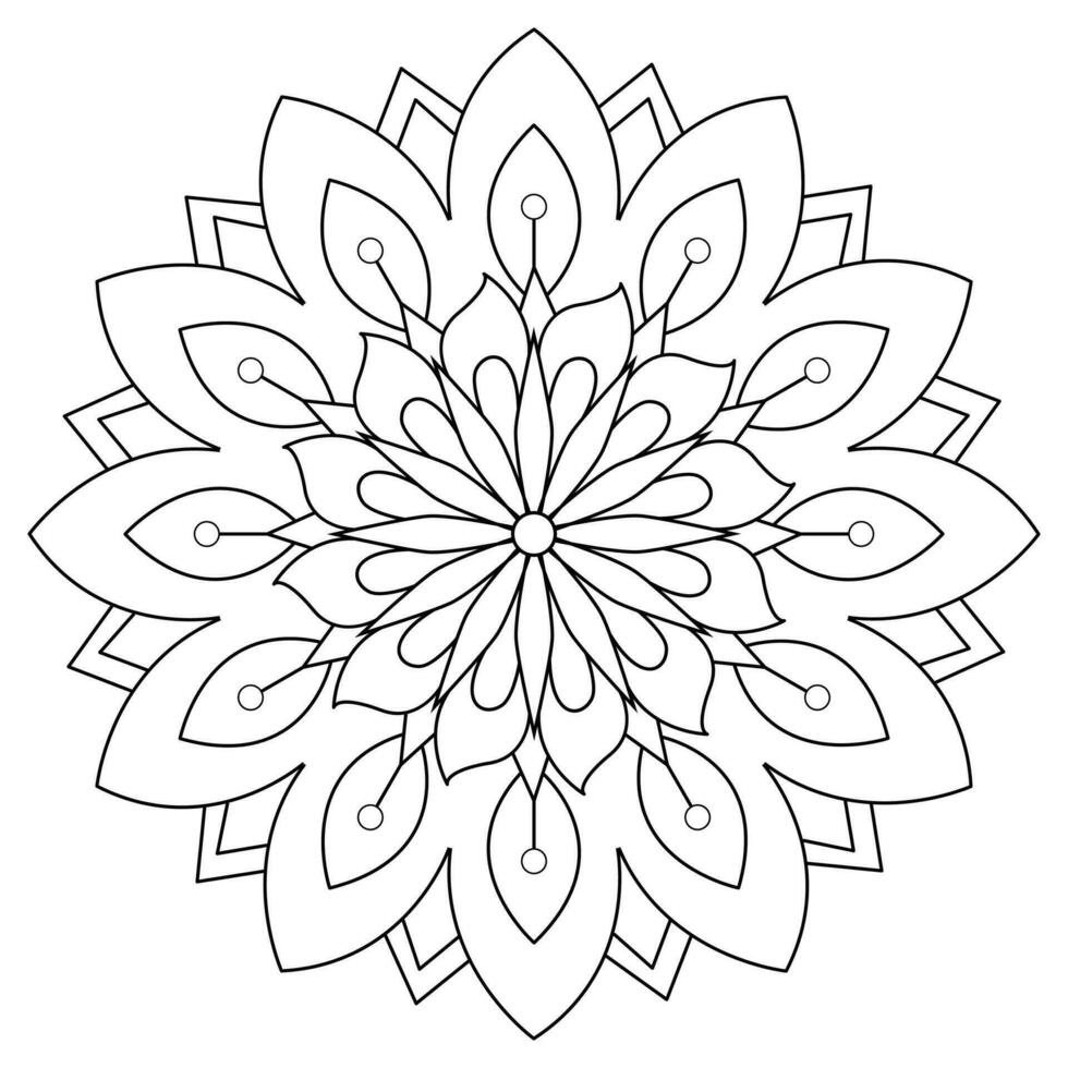 mandala coloring pages - easy mandala coloring page - simple mandala coloring page - coloring page vector