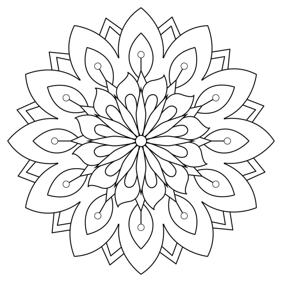 mandala coloring pages - easy mandala coloring page - simple mandala coloring page - coloring page vector