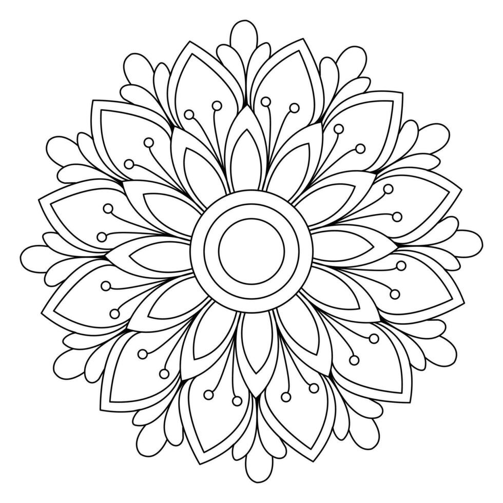 mandala coloring pages - easy mandala coloring page - simple mandala coloring page - coloring page vector