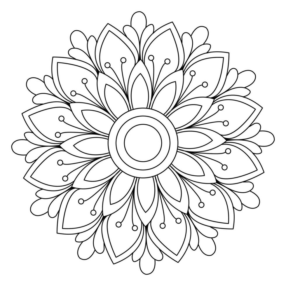 mandala coloring pages - easy mandala coloring page - simple mandala coloring page - coloring page vector