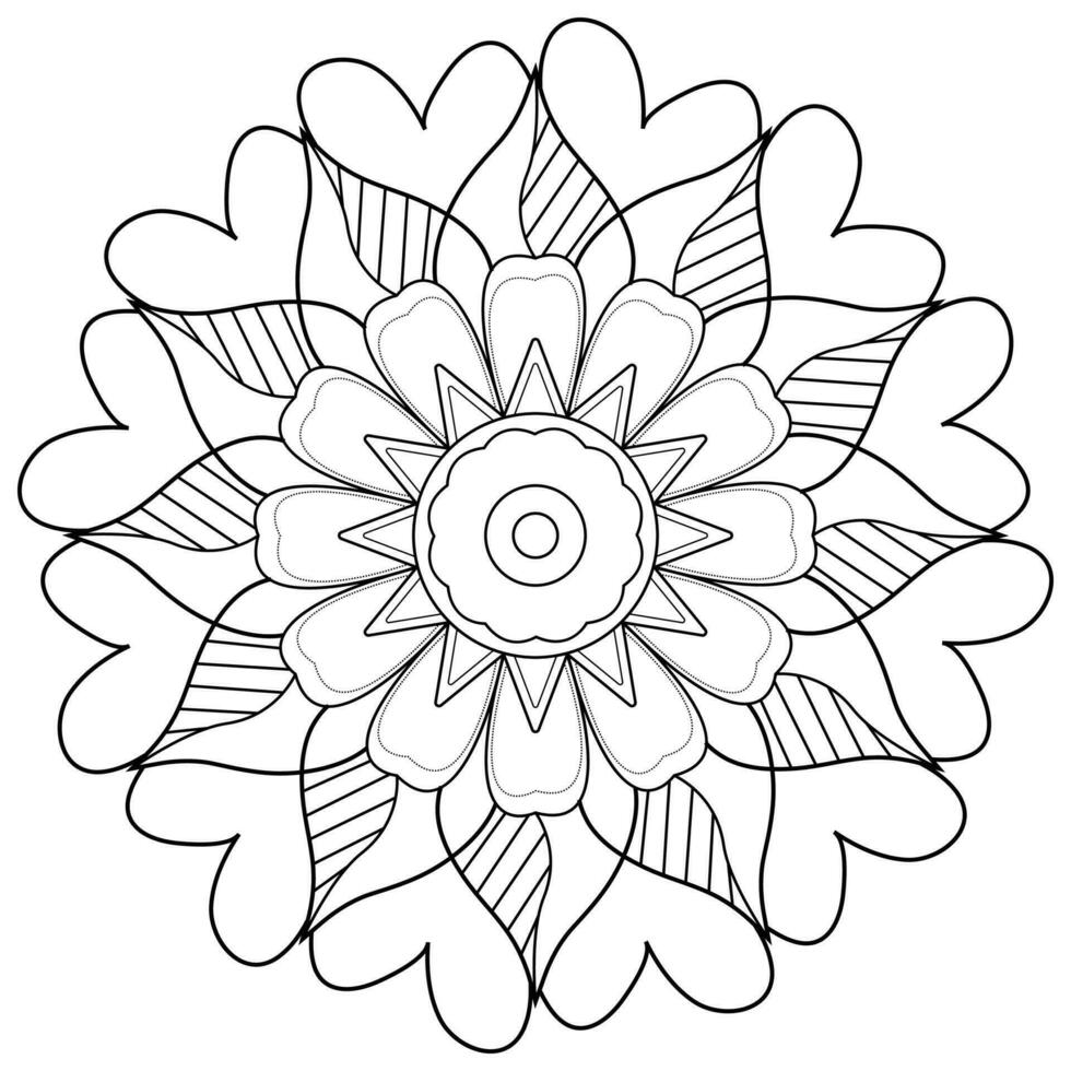 mandala coloring pages - easy mandala coloring page - simple mandala coloring page - coloring page vector