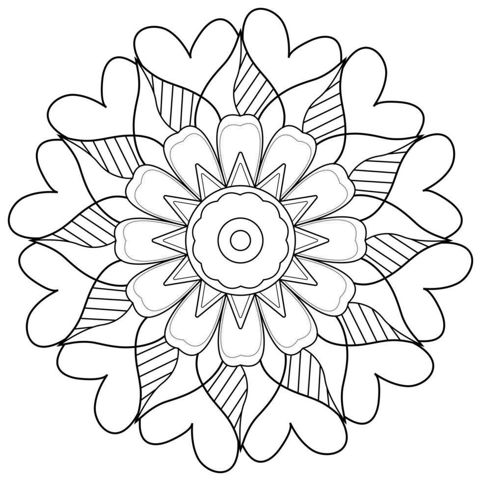 mandala coloring pages - easy mandala coloring page - simple mandala coloring page - coloring page vector