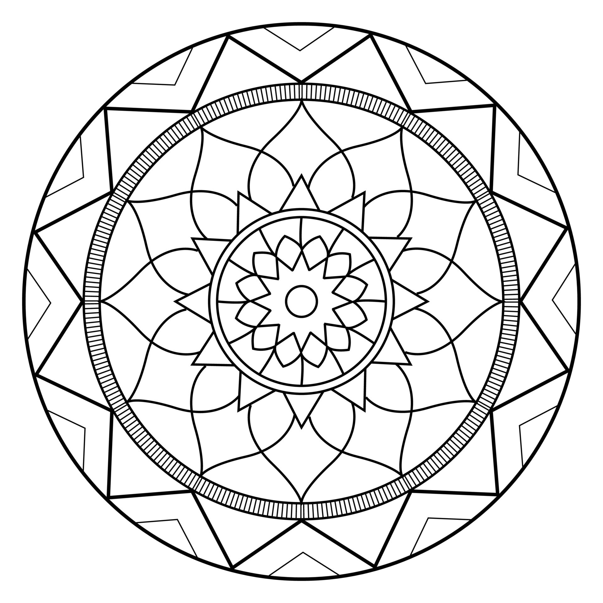 mandala coloring pages - easy mandala coloring page - simple mandala coloring page - coloring