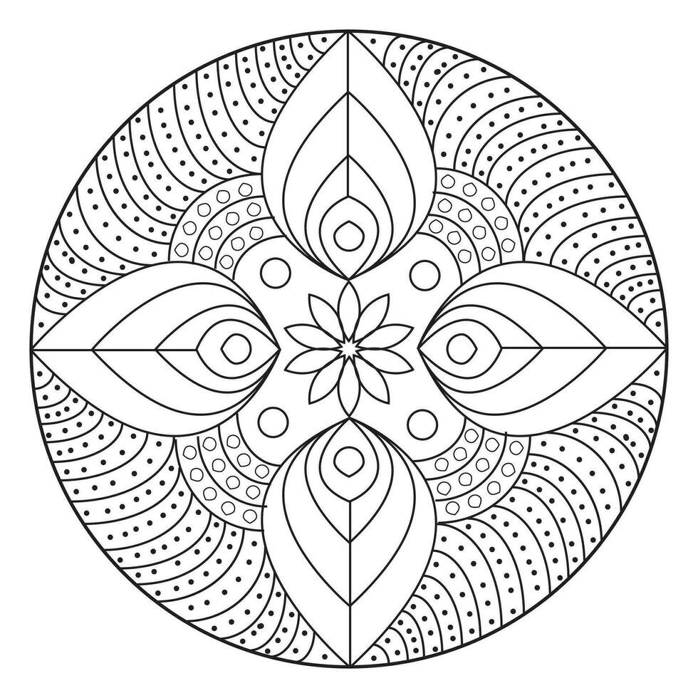 mandala coloring pages - easy mandala coloring page - simple mandala coloring page - coloring page vector