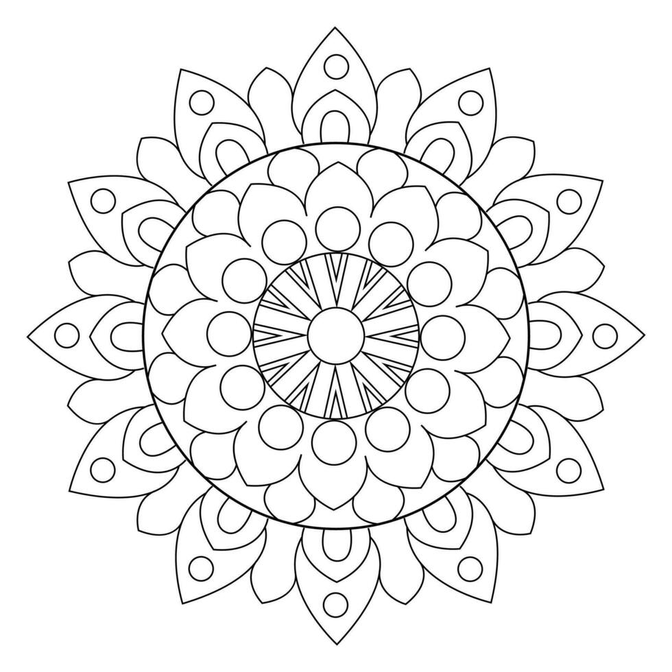 mandala coloring pages - easy mandala coloring page - simple mandala coloring page - coloring page vector